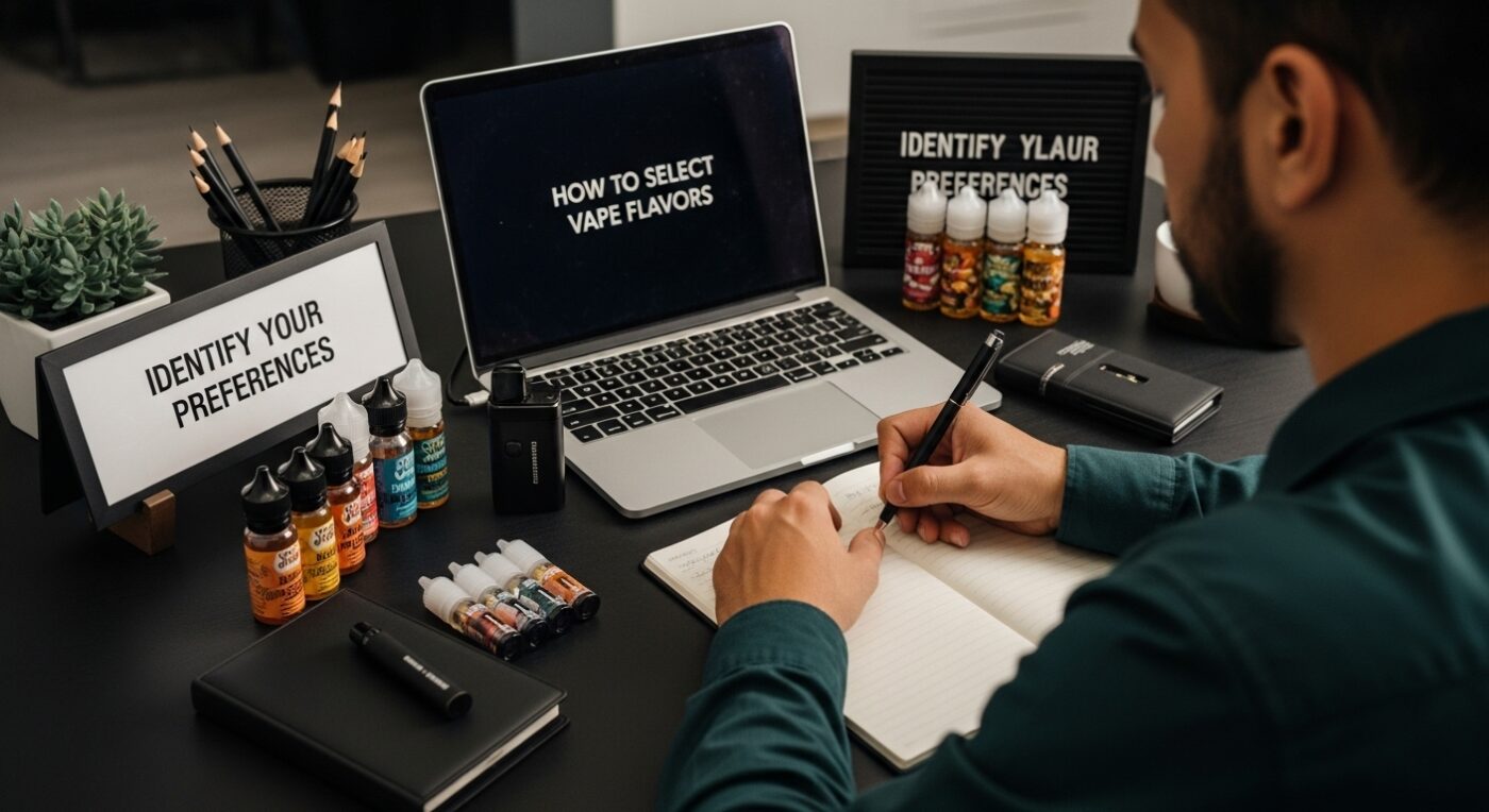 vape flavor selection, step-by-step, hands-on